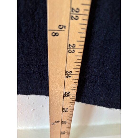 Vintage Herman Geist Womens Navy Ribbed Wool Cardigan Sweater Button-Front Pocke - Picture 9 of 11